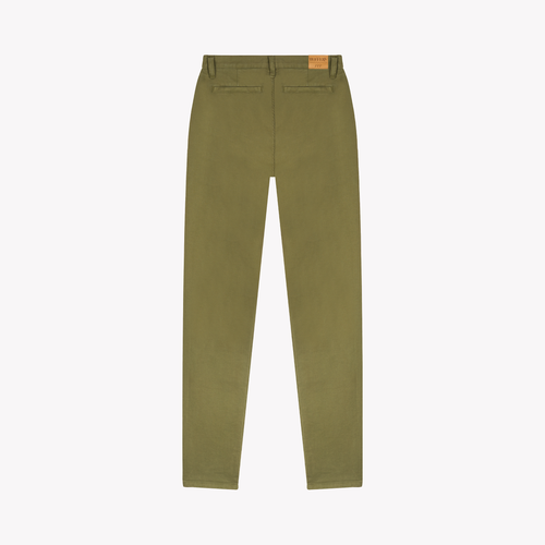 Women's slim fit high waist chino khaki green - Léonie - Atelier Tuffery