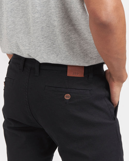 Men's straight fitted chinos Black - Atelier Tuffery
