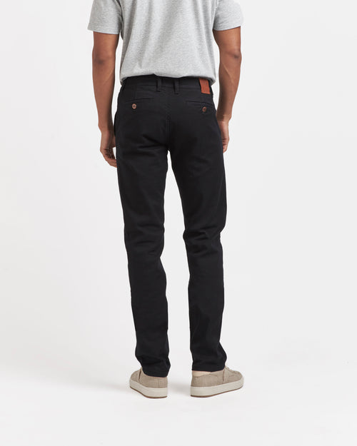 Men's straight fitted chinos Black - Atelier Tuffery