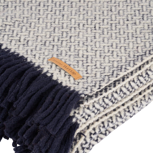 Plaid in Natural Wool from Lozère - Cannage Pattern - Atelier Tuffery