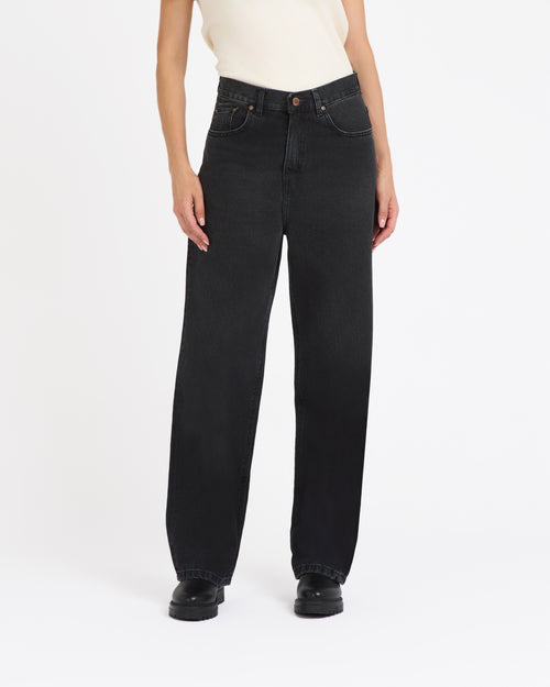 Women's baggy black washed jeans - Gaspard - Atelier Tuffery