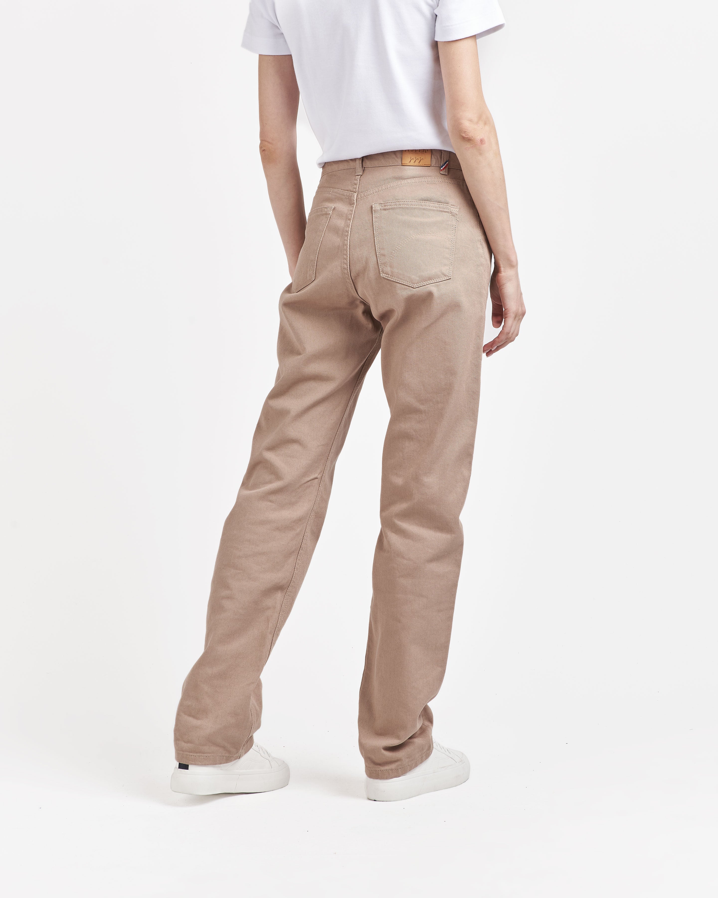 Pantalon femme droit taille haute naturel - Gabi – Atelier Tuffery
