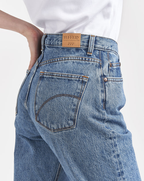 Jean femme droit taille haute Clair - Apolline - Atelier Tuffery