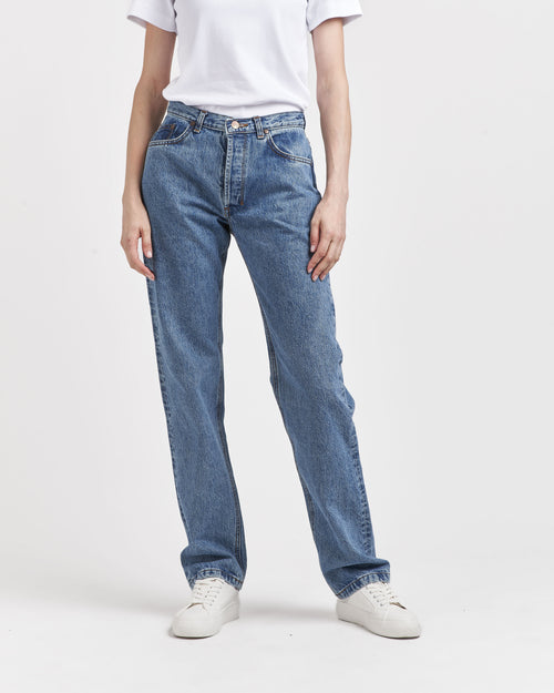 Jean femme droit taille haute clair Apolline – Atelier Tuffery