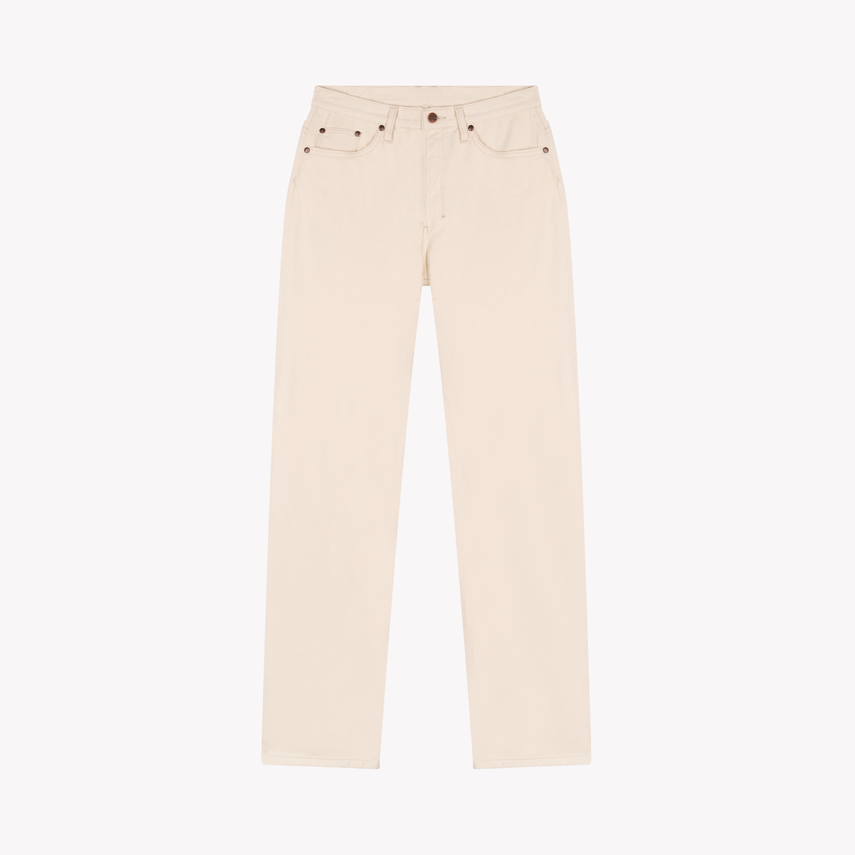 Women's straight high-waisted jeans Ecru - Apolline | Atelier Tuffery