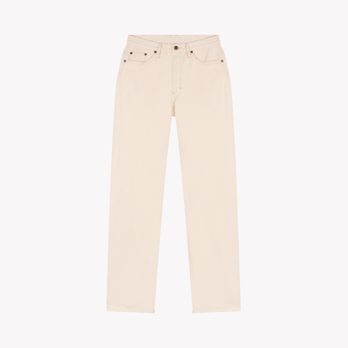 Jean femme droit taille haute Écru - Apolline - Atelier Tuffery