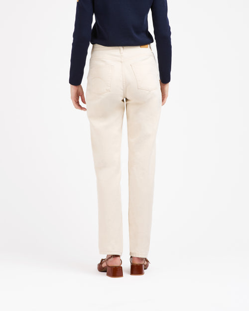 Jean femme droit taille haute Écru - Apolline - Atelier Tuffery