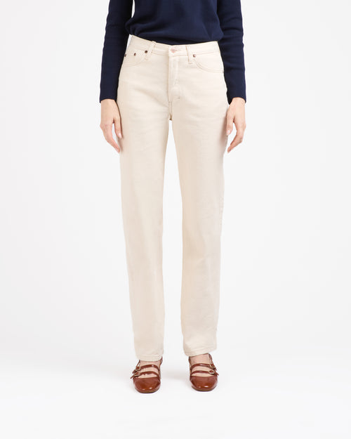 Jean femme droit taille haute Écru - Apolline - Atelier Tuffery