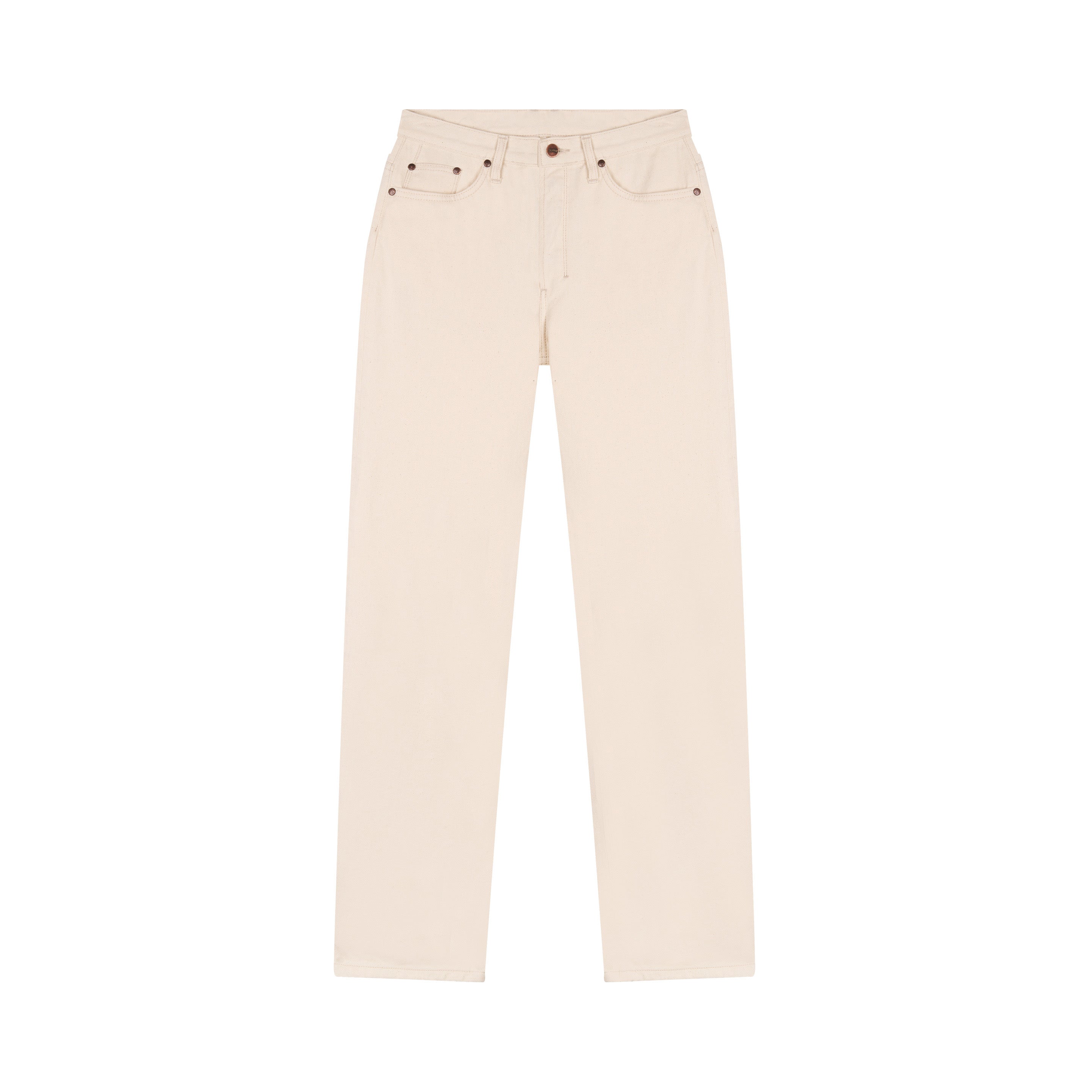 Women's straight high-waisted jeans Ecru - Apolline | Atelier Tuffery
