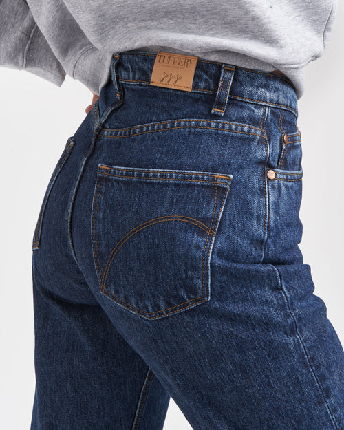 Women's stonewashed straight high-waisted jeans - Apolline - Atelier Tuffery