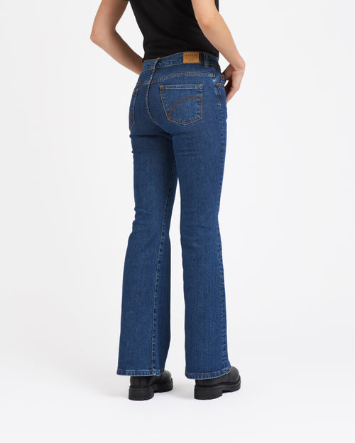 Women's flare jeans semi-high waist stonewashed - Margot - Atelier Tuffery