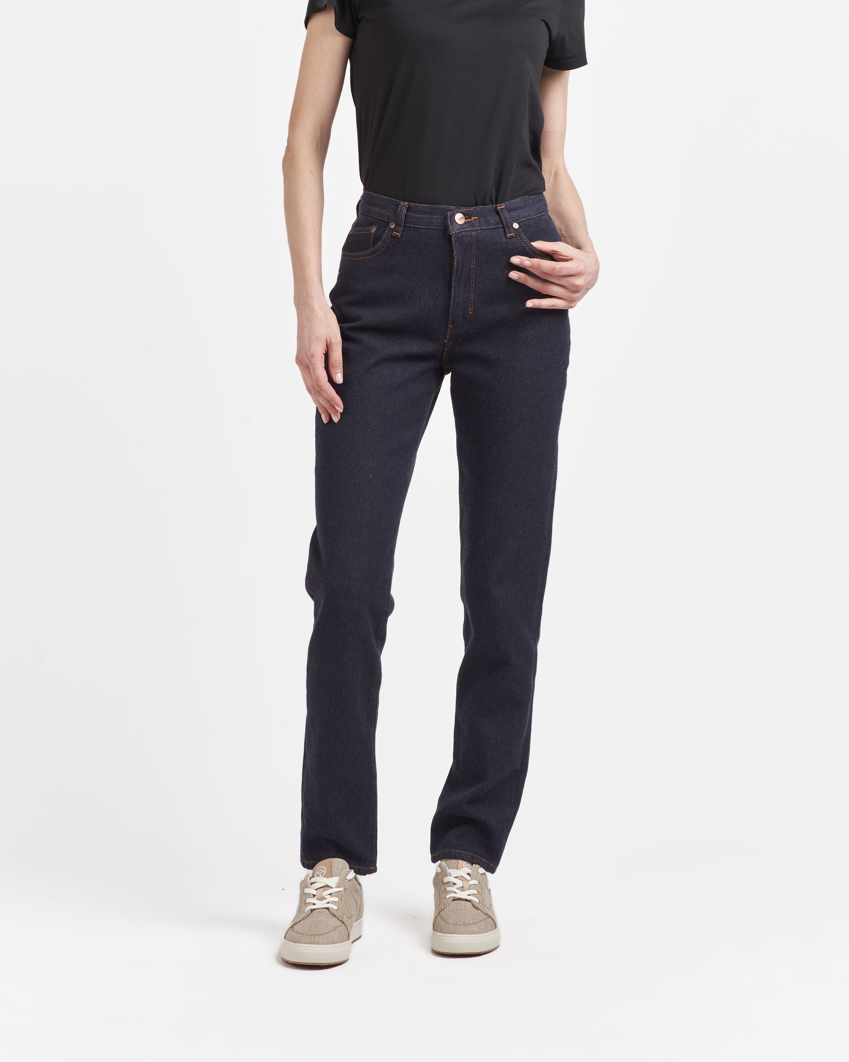 Women's high-waisted mom jeans in organic cotton Marthe – Atelier