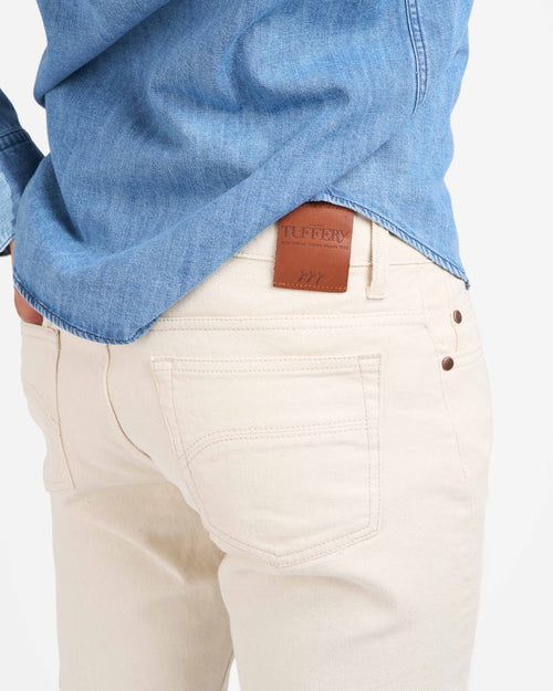 Jean homme droit ajusté Écru - Alphonse - Atelier Tuffery