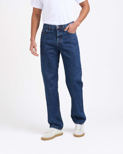 Stonewashed men's straight jeans - Atelier Tuffery