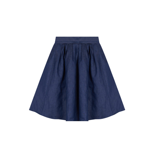 French Linen Denim Skirt - Atelier Tuffery