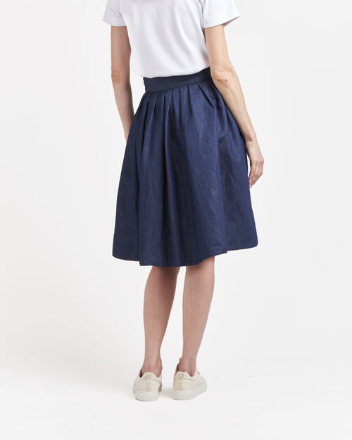 French Linen Denim Skirt - Atelier Tuffery