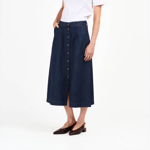 Jupe Midi en jean Stonewashed - Louise - Atelier Tuffery