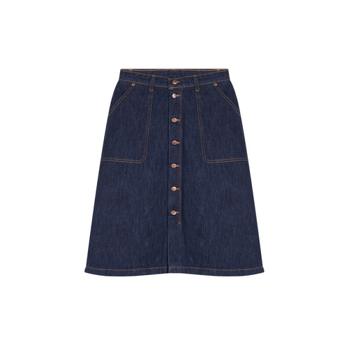 Raw denim trapeze skirt - Atelier Tuffery