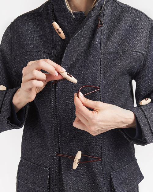 Manteau femme en jean Laine Française - Aigoual - Atelier Tuffery