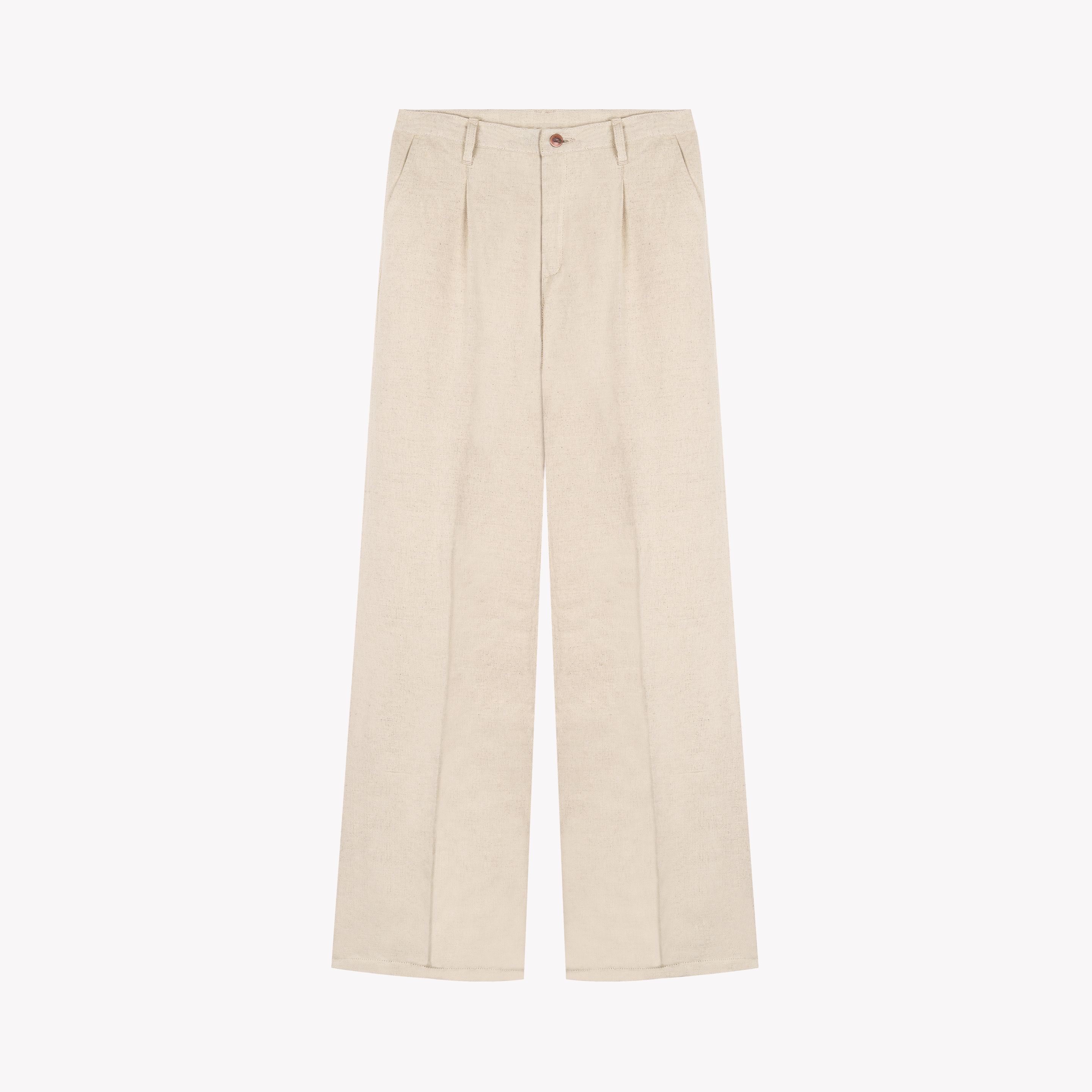 High-waisted straight women's pants Natural Hemp - Gabi | Atelier Tuffery