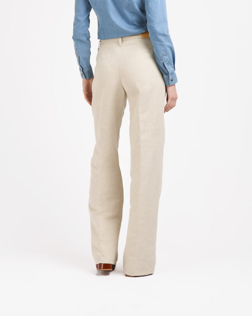 Pantalon femme droit taille haute – Chanvre Naturel - Gabi - Atelier Tuffery