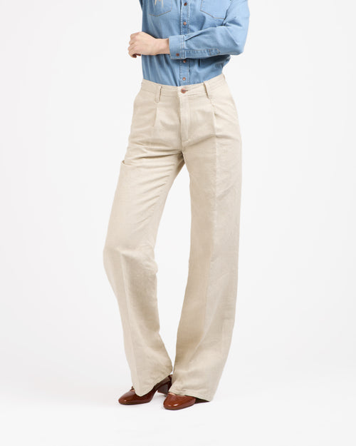 Pantalon femme droit taille haute – Chanvre Naturel - Gabi - Atelier Tuffery