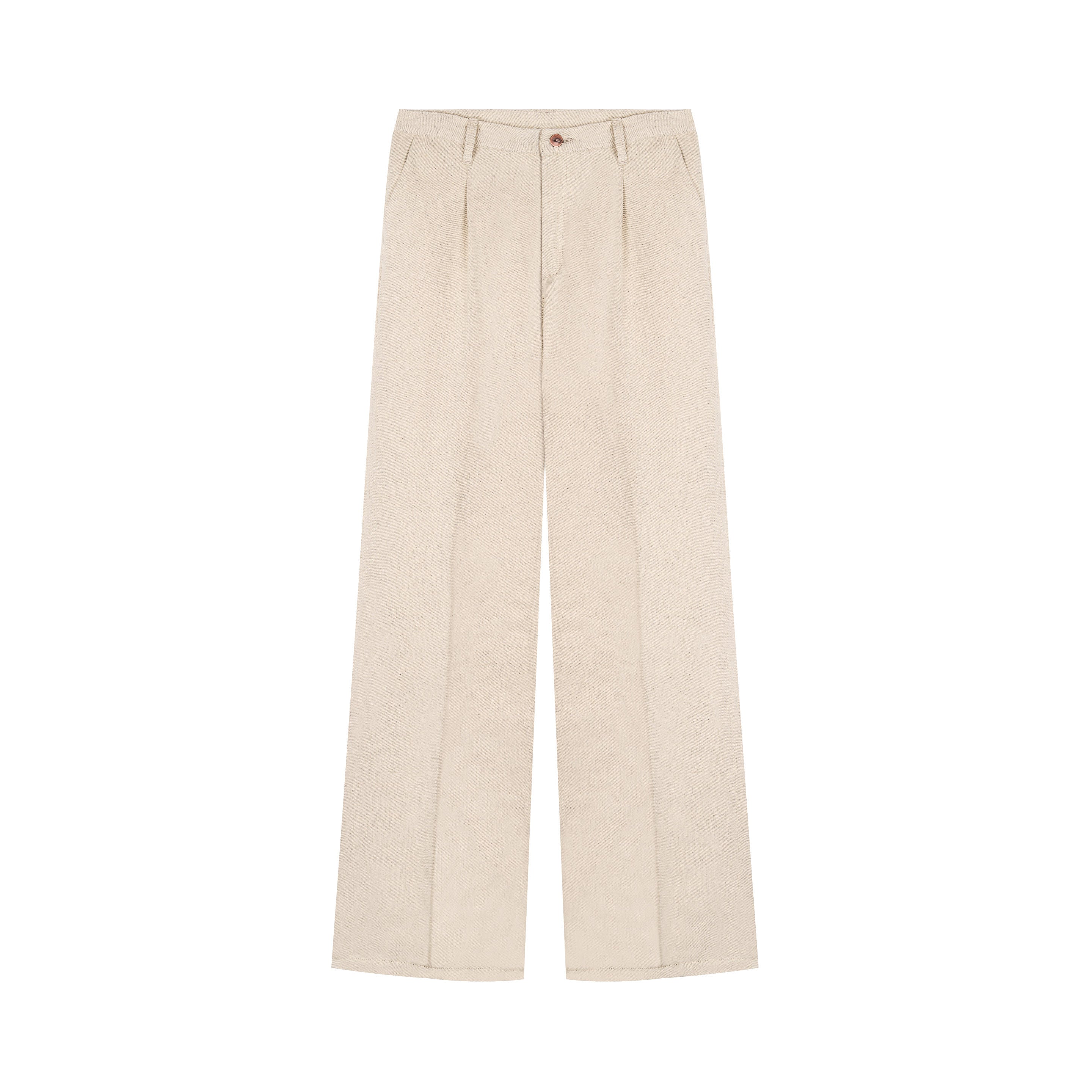 Pantalon femme droit taille haute – Chanvre Naturel - Gabi | Atelier Tuffery