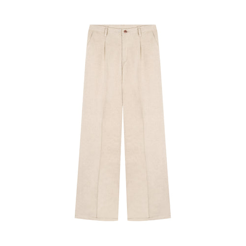 High-waisted straight women's pants Natural Hemp - Gabi - Atelier Tuffery