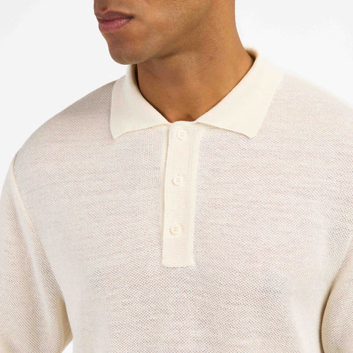 Polo Homme droit lin Écru - Atelier Tuffery