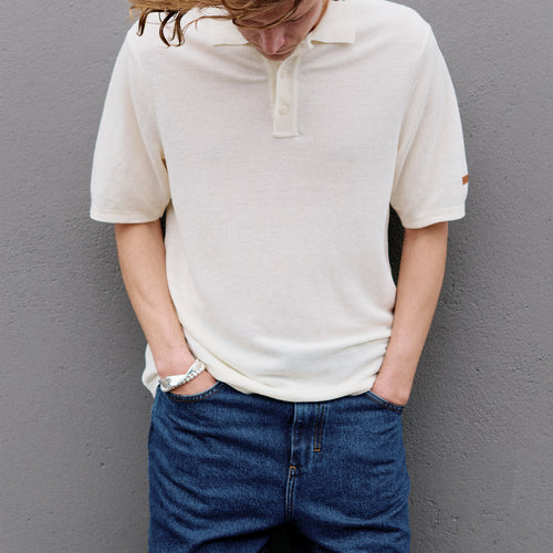 Polo Homme droit lin Écru - Atelier Tuffery