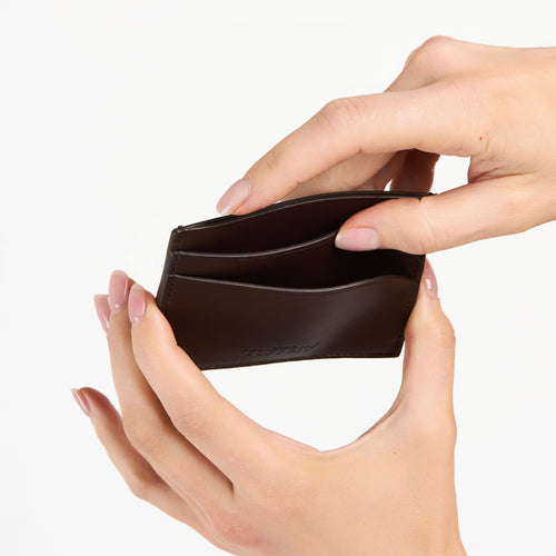 Porte cartes cuir Chocolat - Atelier Tuffery