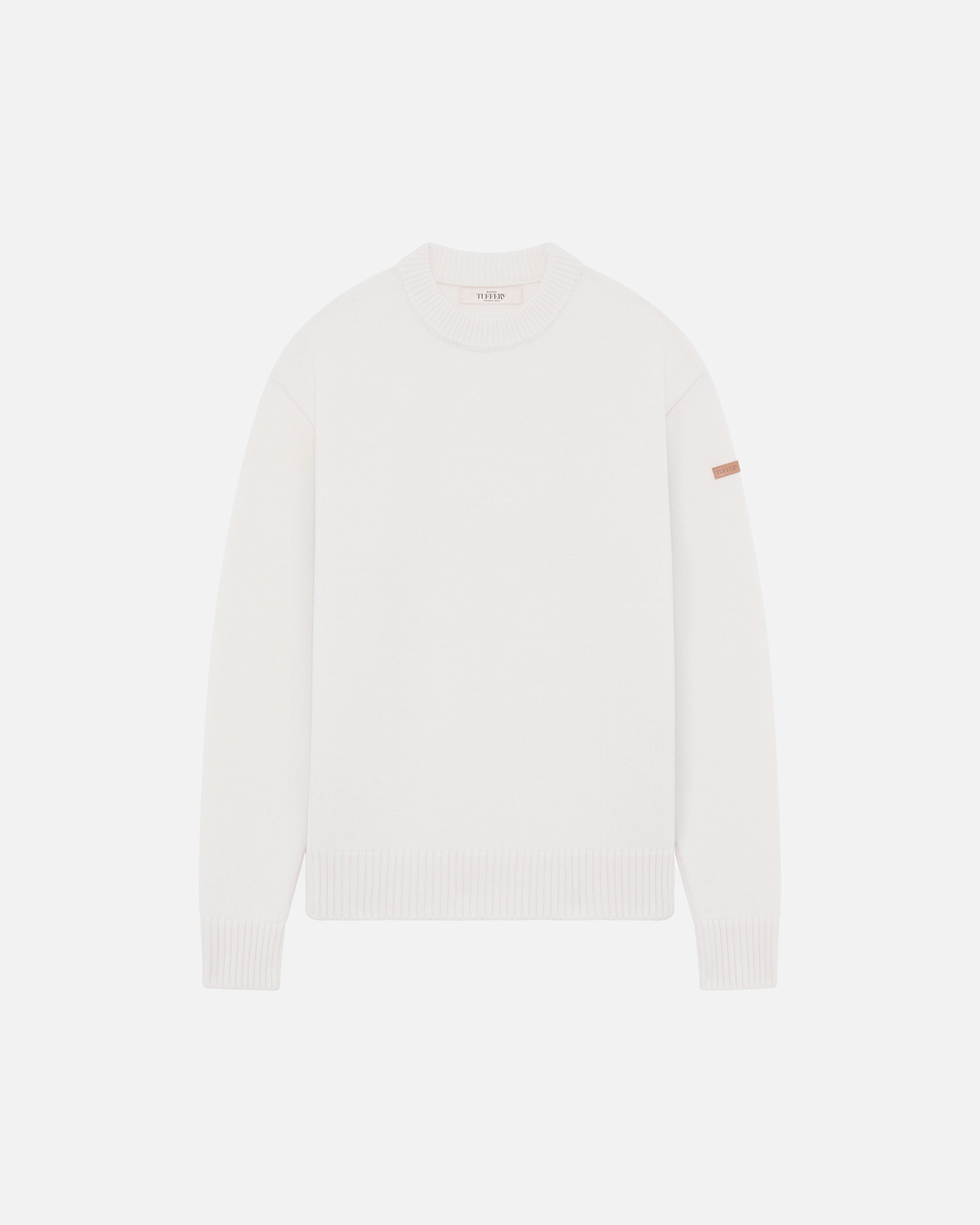 Pull Femme col rond laine française écru | Atelier Tuffery