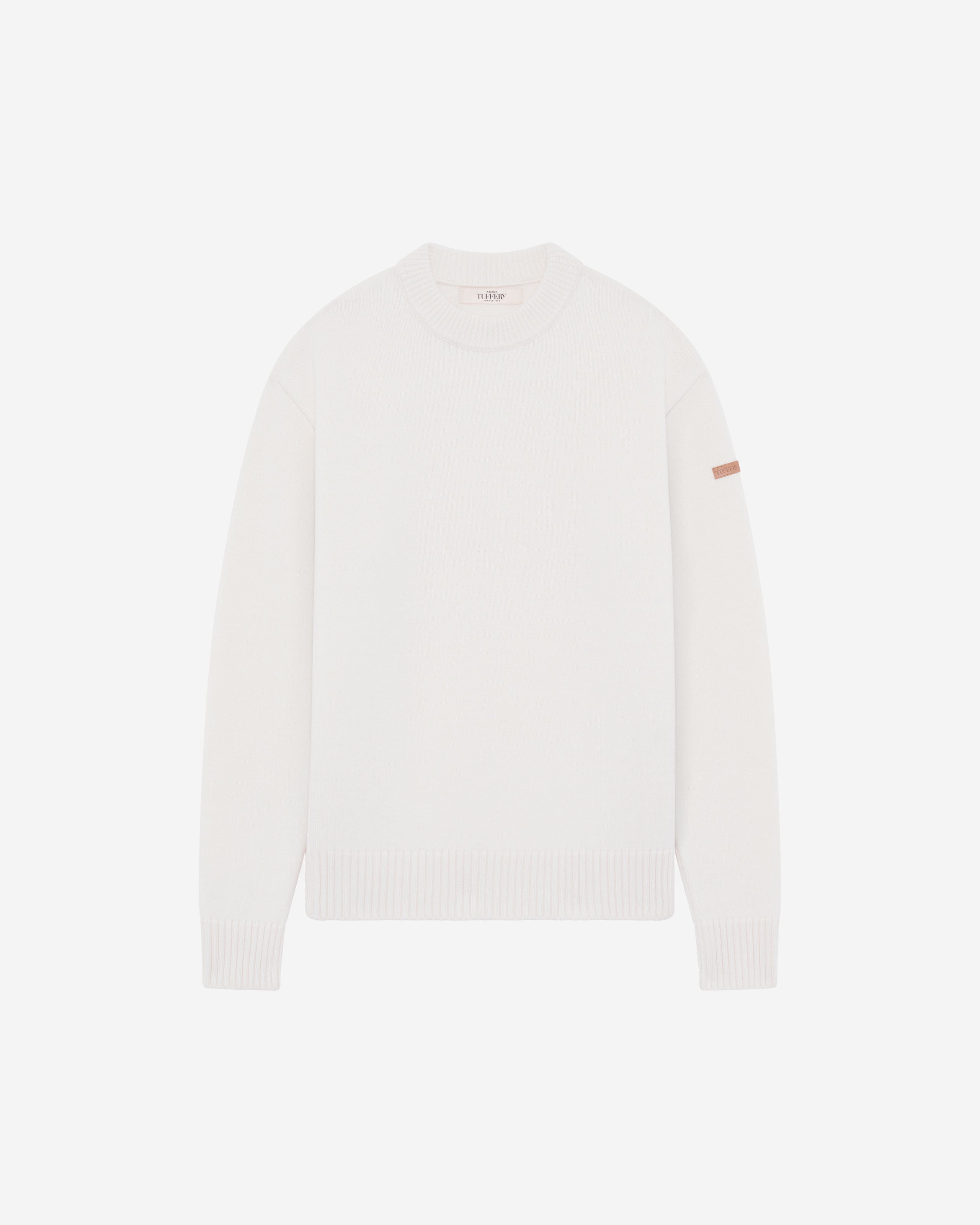 Pull Femme col rond laine française écru | Atelier Tuffery