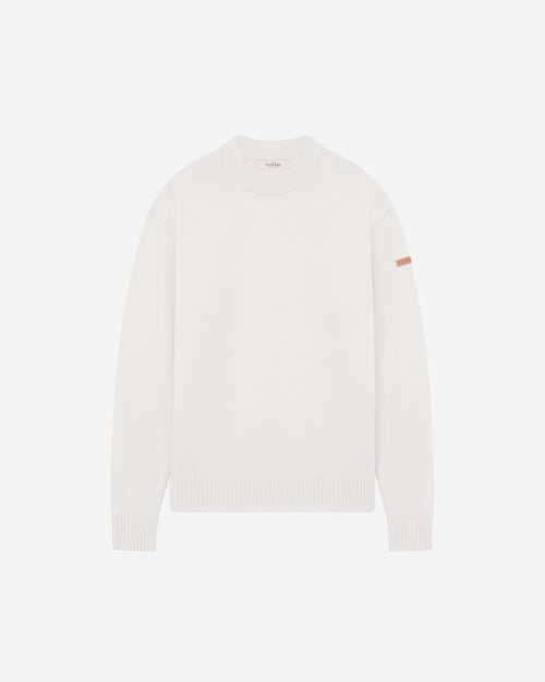 Pull Femme col rond laine française écru - Atelier Tuffery