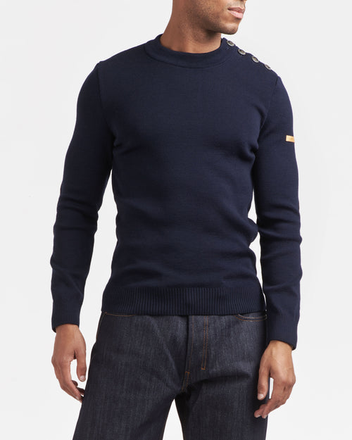 Pull homme laine française Marine – SAINT JAMES x Atelier TUFFERY - Patrimoine - Atelier Tuffery