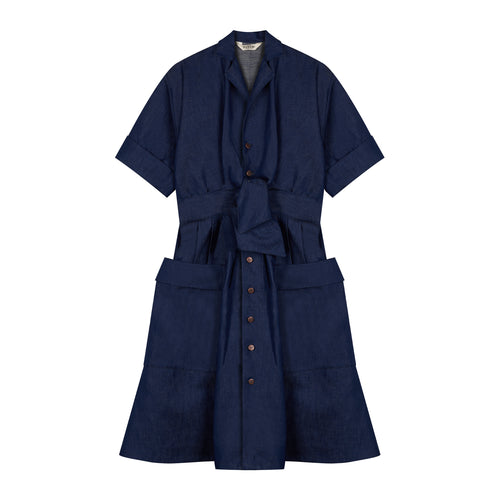 フレンチリネン デニムワンピース - Paula - Atelier Tuffery