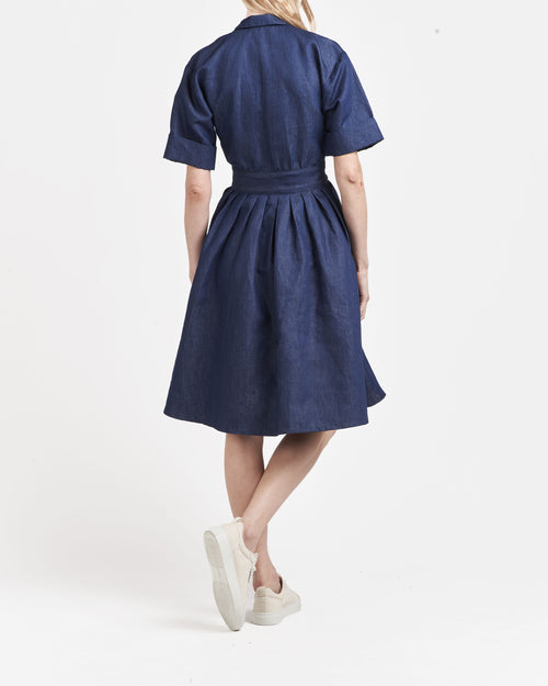 French Linen Denim Dress - Atelier Tuffery
