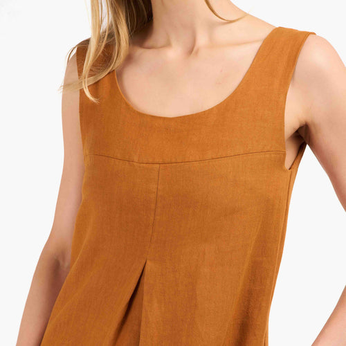 Robe longue en lin Rouille - Suzanne - Atelier Tuffery