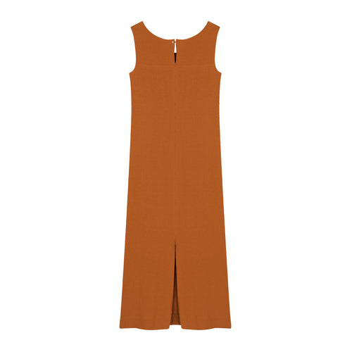 Robe longue en lin Rouille - Suzanne - Atelier Tuffery