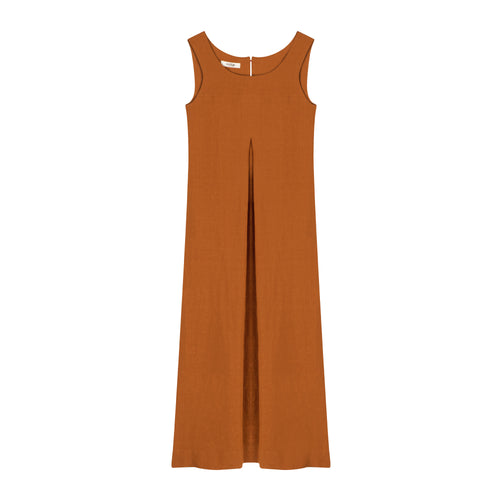Robe longue en lin Rouille - Suzanne - Atelier Tuffery