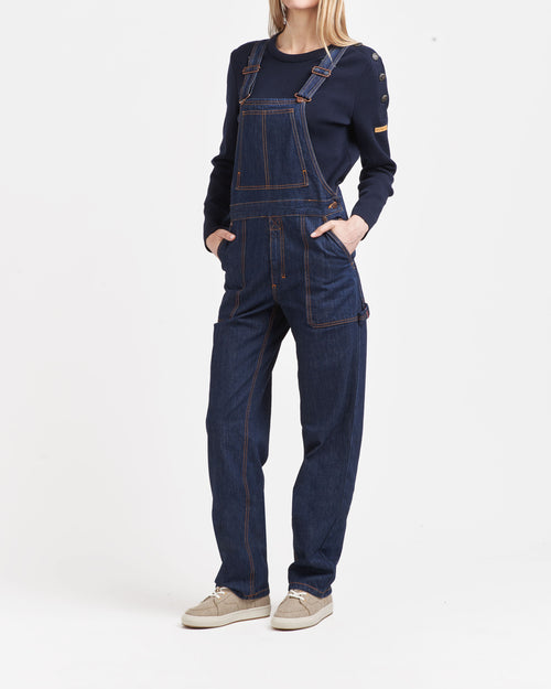 Natural indigo organic denim unisex dungarees - Atelier Tuffery
