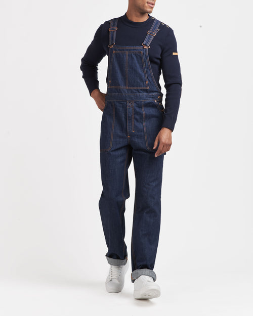 ジェンダーレス オーバーオール オーガニックデニム インディゴナチュラル - André - Atelier Tuffery