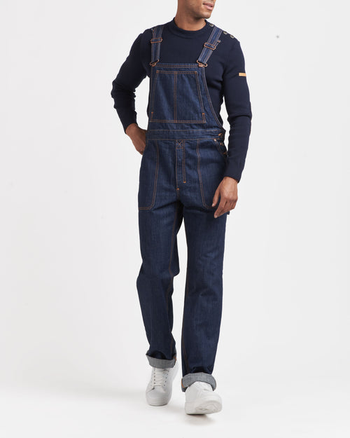 Salopette homme jean Bio Indigo Naturel - André - Atelier Tuffery