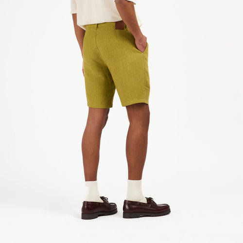 Short Homme ajusté lin Olive - Jules - Atelier Tuffery