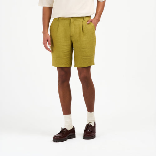 Short Homme ajusté lin Olive - Jules - Atelier Tuffery