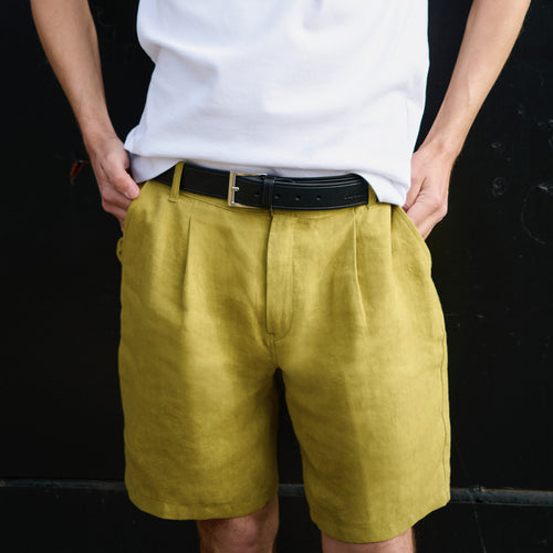 Short Homme ajusté lin Olive - Jules - Atelier Tuffery