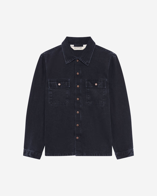 Surchemise Homme droite noir délavé - Sauveterre - Atelier Tuffery