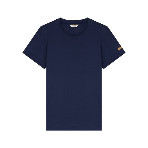 Women's navy blue 100% organic cotton T-shirt - Atelier Tuffery