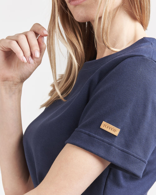 T-shirt femme 100% Coton Bio Bleu Marine - Atelier Tuffery