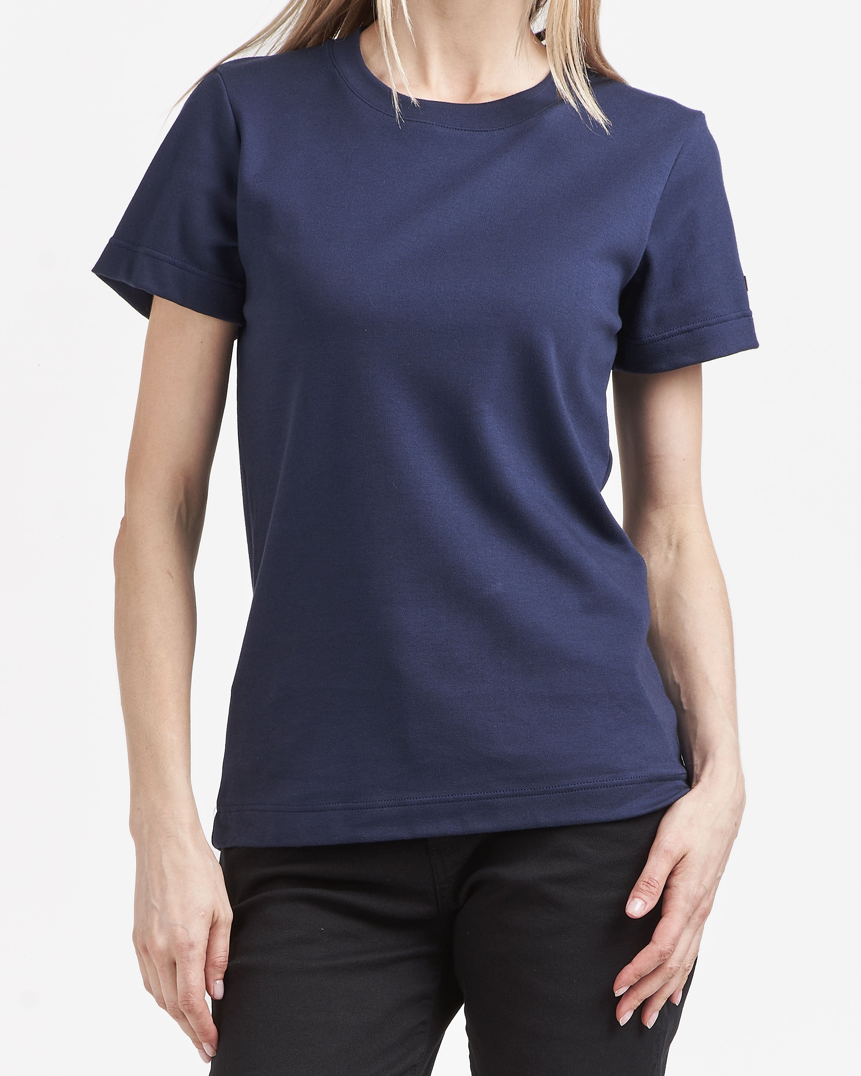 T-shirt femme 100% Coton Bio Bleu Marine – Atelier Tuffery